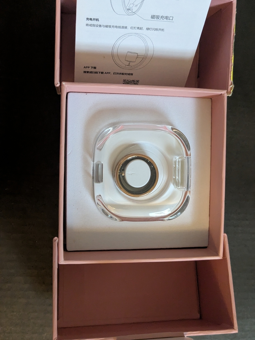 Smart Ring Rose Gold With Hand Painted Flowers Size 7 NIB - Picture 2 of 5